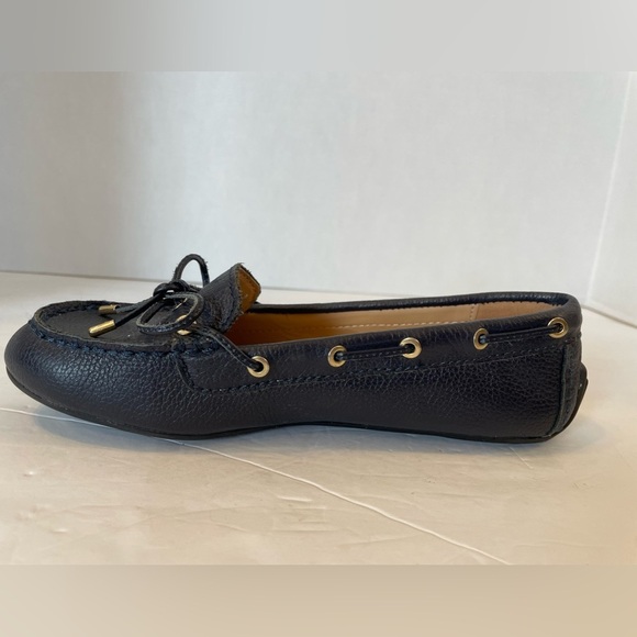 Talbots Dark Blue Leather Loafers Slide-on Shoes Size 5 M - Picture 2 of 11